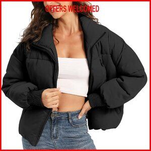 Oversized Puffer Jacket Women's Winter Coat Windproof Warm Zip Up